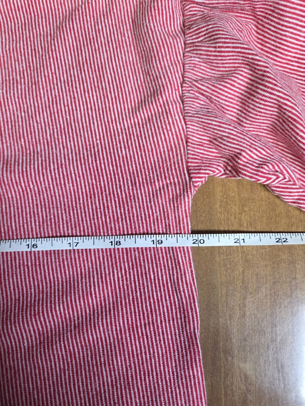 Zara T-Shirt Dress Women’s Med Red White Ruffle Sleeve Pinstripe Tunic Casual - Picture 7 of 8